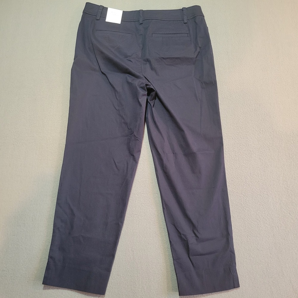 Talbots Perfect Crop Pant Navy Blue Slim Leg Mid Rise Size 6 NEW - Picture 2 of 10